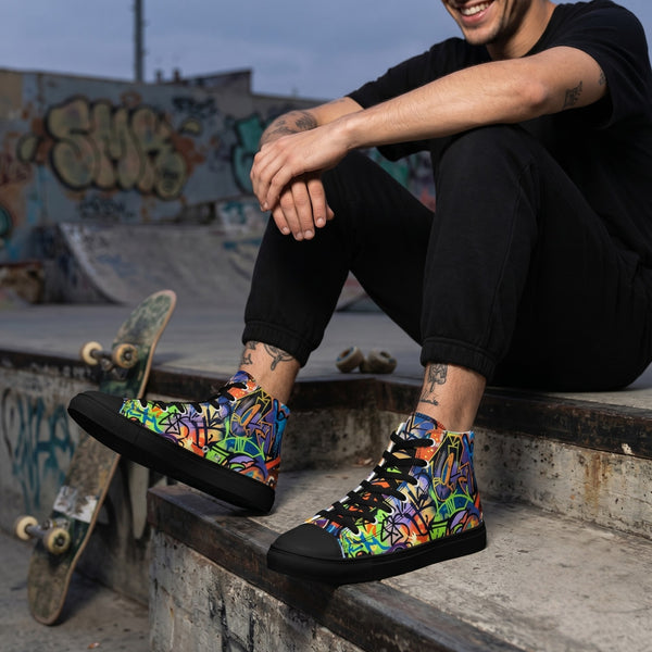 "Graffitie Sheet Men"  High Top Canvas