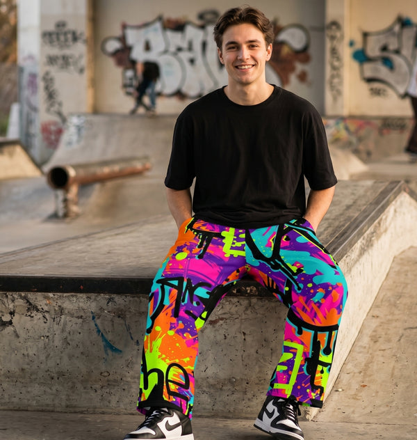 "Tag Storm" Cotton Wide-Leg Pants