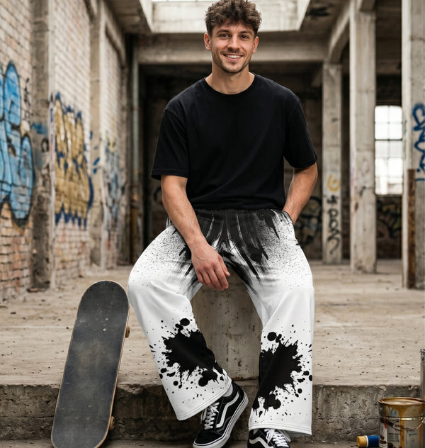 "Double Impact" Cotton Wide-Leg Pants