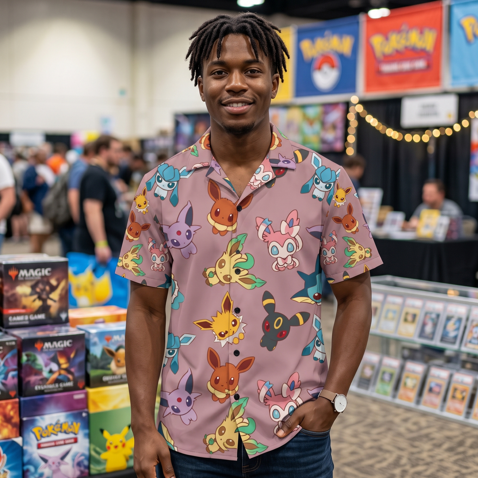"Infinite Eeveelutions" Button Shirt