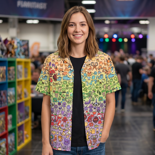 "Doodle Garden" Button Shirt