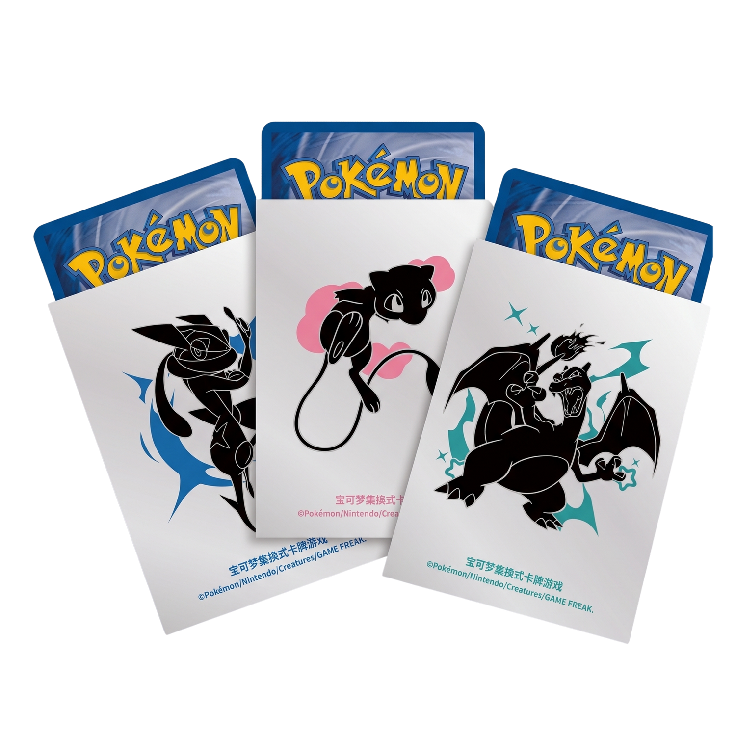 64pcs Pokémon TCG Card Sleeves – Charizard, Mew & Greninja