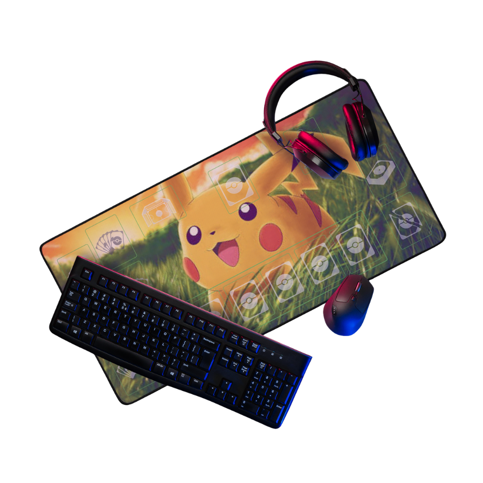 Golden Meadow XXL TCG Playmat – Structured Zone Layout