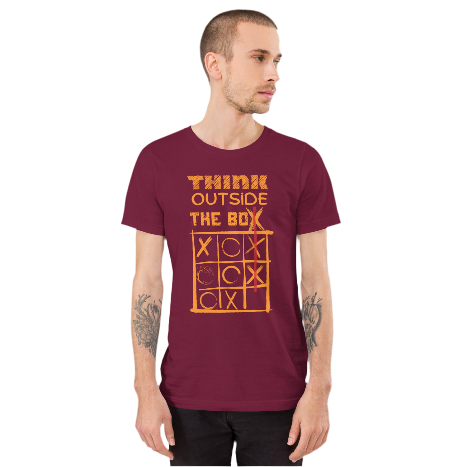 Stylisch men’s Tee „think outside the box“ (S - 4XL)