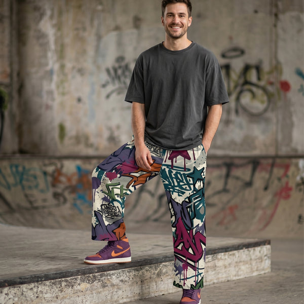 "Wall Claim" Cotton Wide-Leg Pants