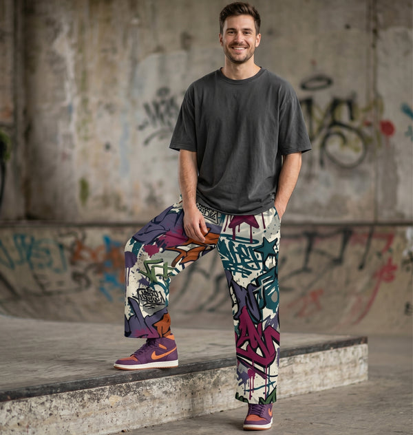 "Wall Claim" Cotton Wide-Leg Pants