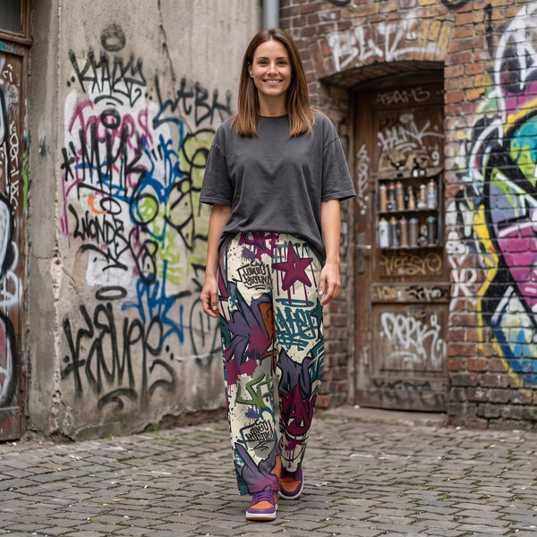 "Wall Claim" Cotton Wide-Leg Pants