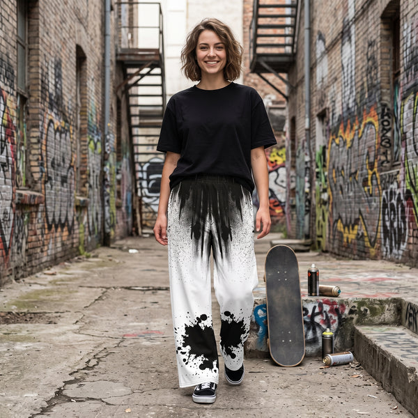 "Double Impact" Cotton Wide-Leg Pants