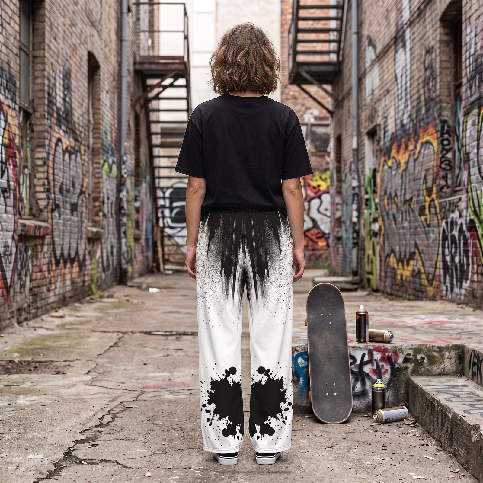 "Double Impact" Cotton Wide-Leg Pants