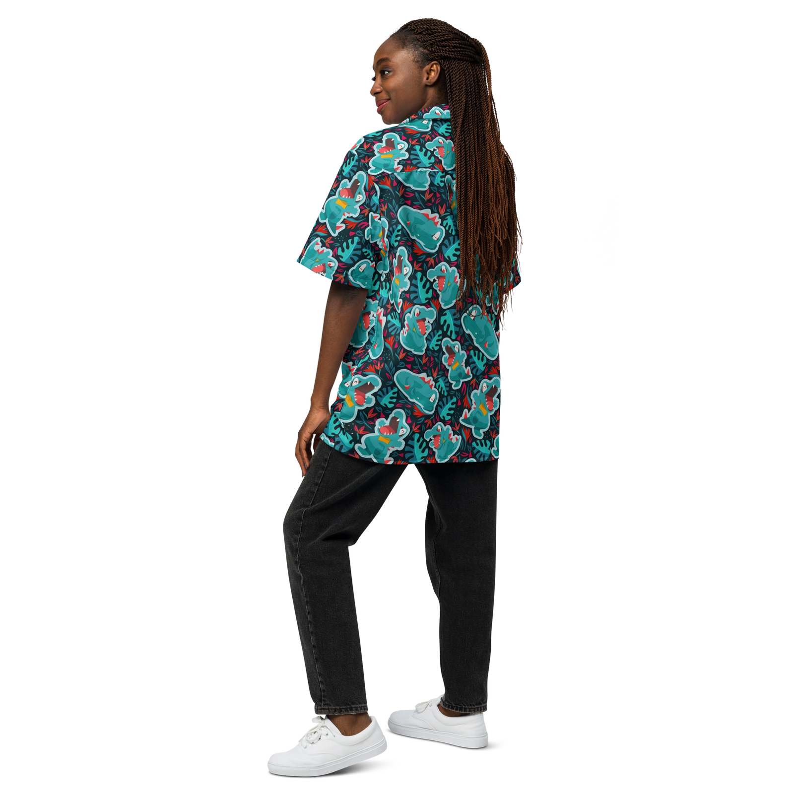 "Cozy Totodile" Button Shirt