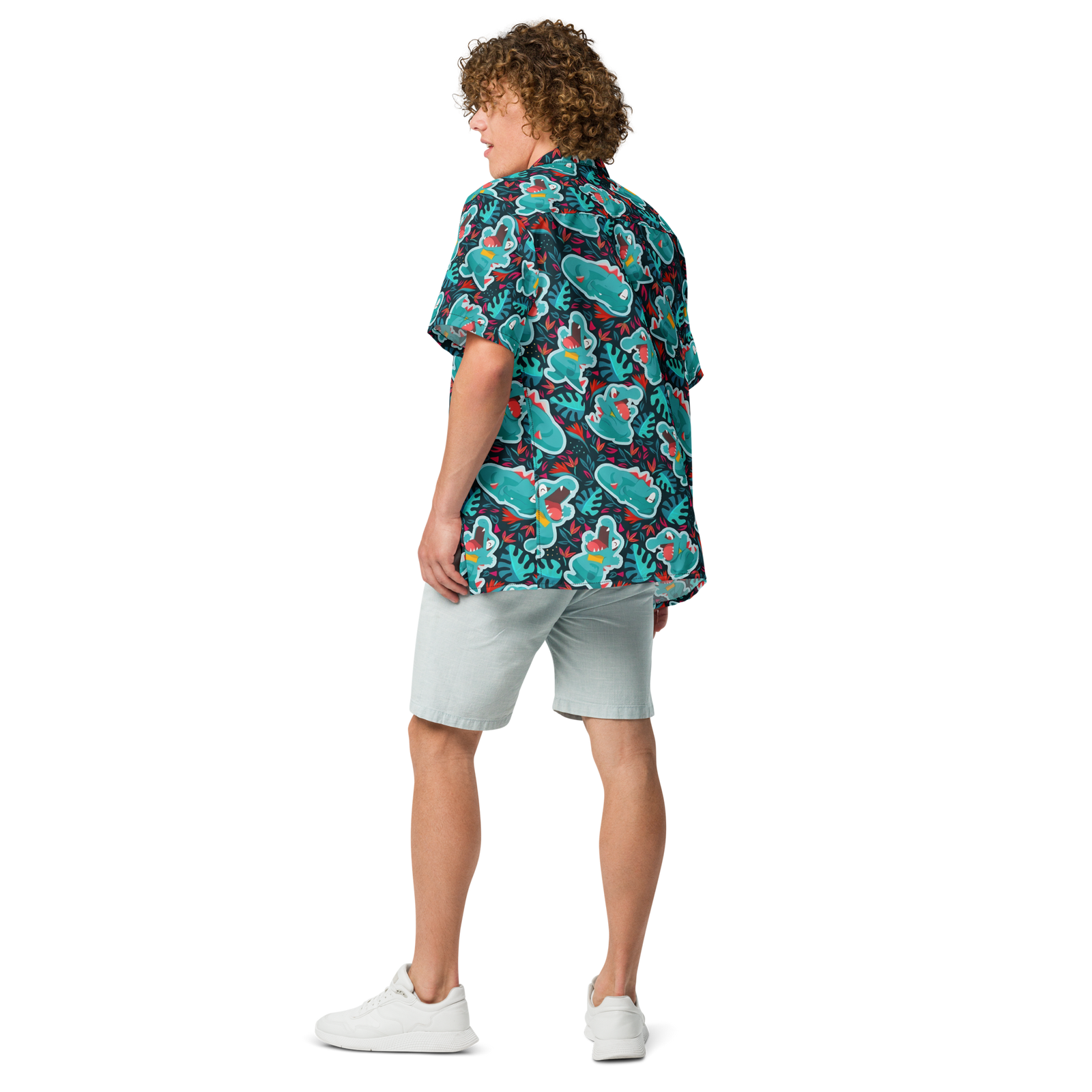 "Cozy Totodile" Button Shirt