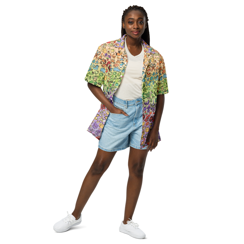 "Doodle Garden" Button Shirt