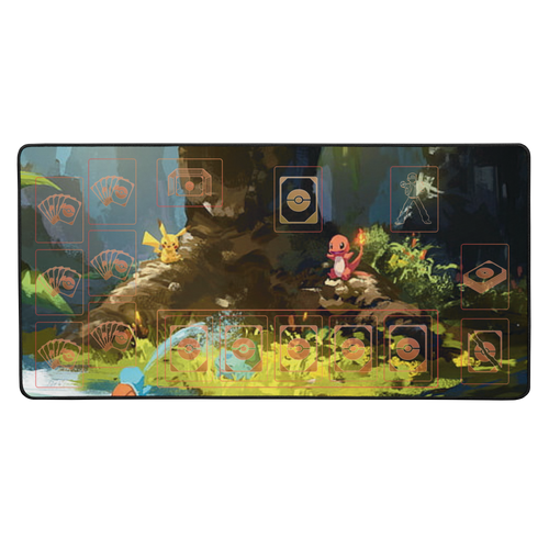 XXL Pokémon TCG Playmat "Starter Riverbank" – 84 × 44 cm