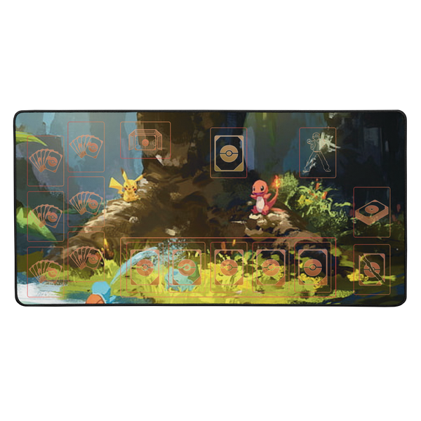 XXL Pkmn TCG Playmat "Starter Riverbank"  32″ × 17″ (84 × 44 cm)