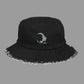 Distressed denim bucket hat „Lion“