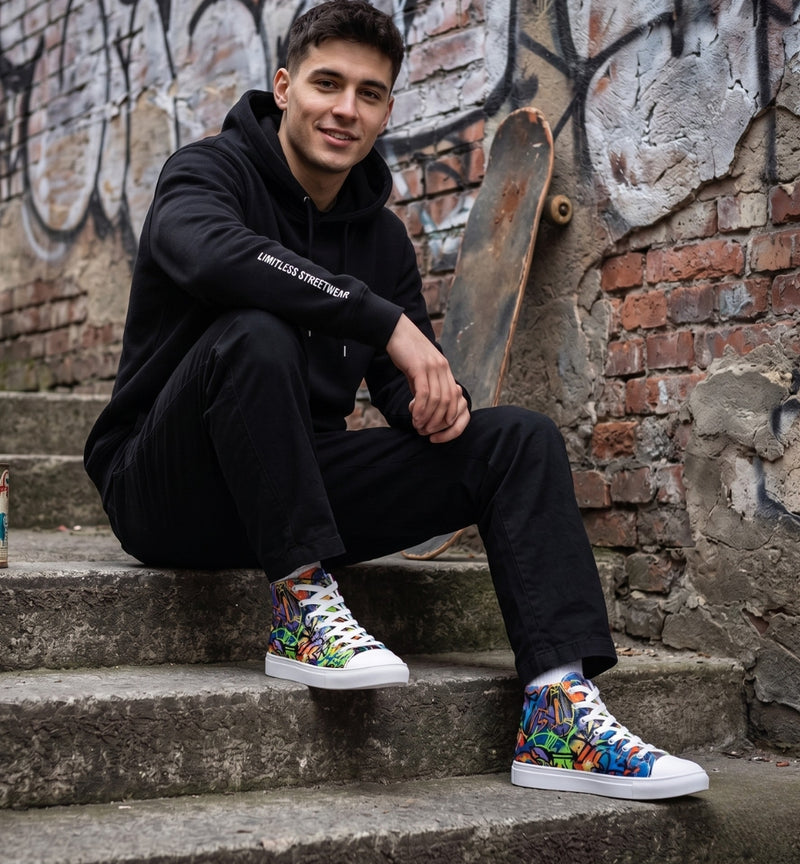 "Urban Graffiti" High Top Canvas